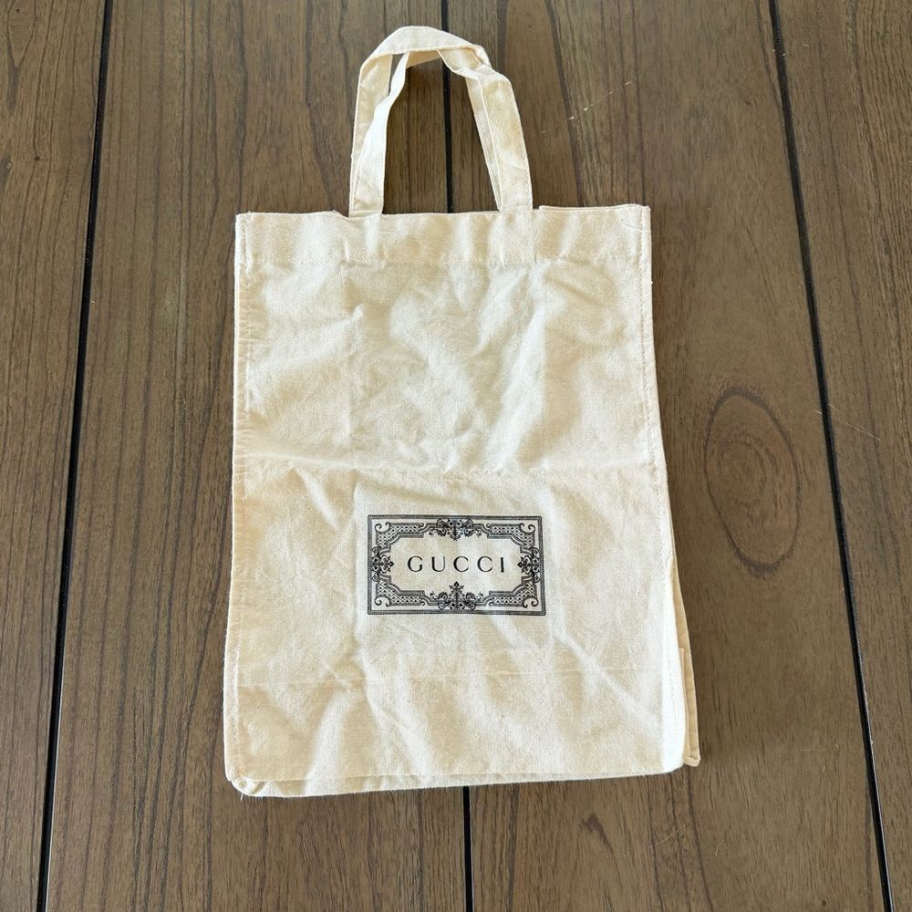 Gucci Cream Canvas Logo Bag